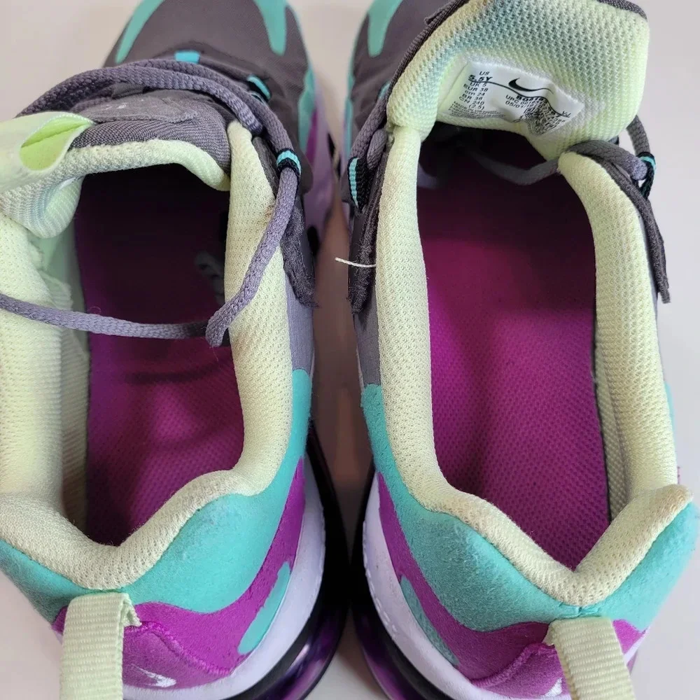 Nike Air Max 270 React 'Gunsmoke Aurora Violet' Size 5.5 Youth
